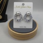 Royal Pearl & Crystal Halo Statement Earrings