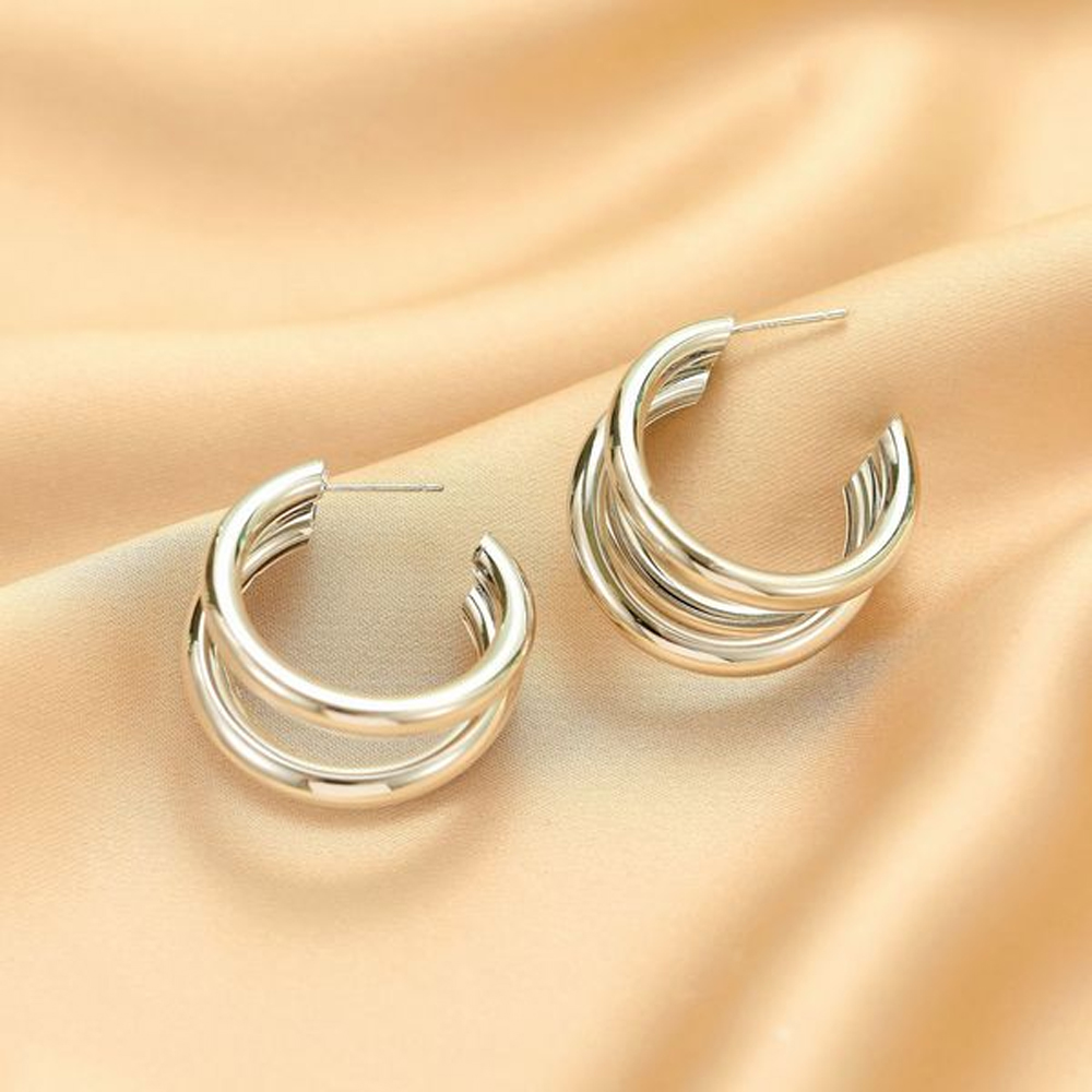 Silver Needle Sister-In-Law's Same Style Circle Earrings for Women Silver Needle Sister-In-Law's Same Style Circle Earrings - Image 1